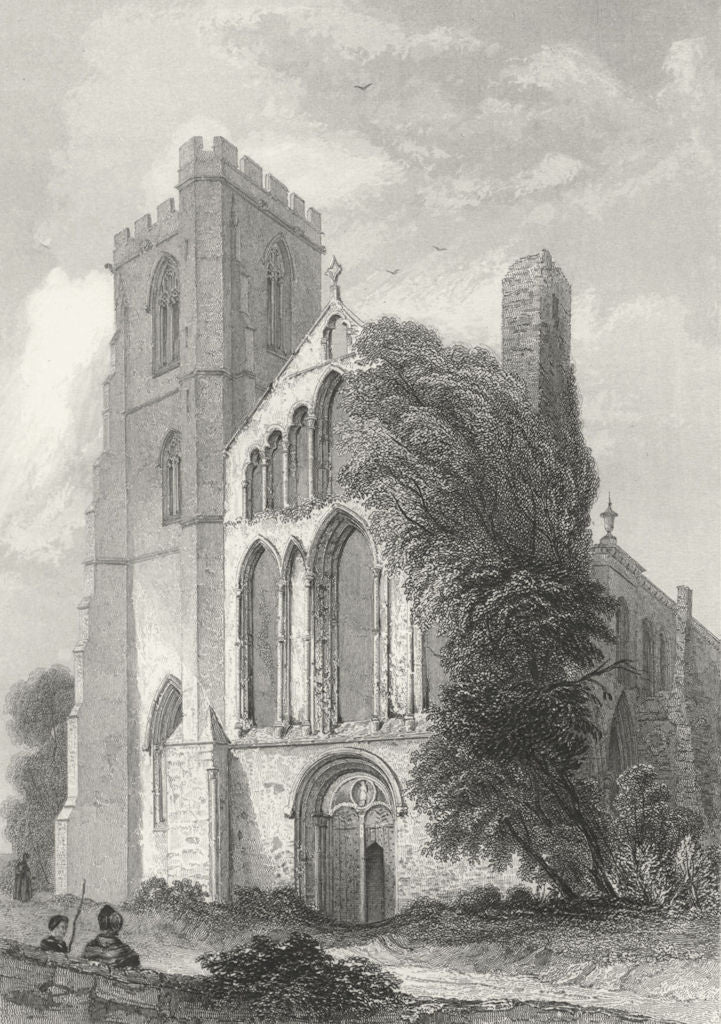 WALES. Llandaff Cathedral 1836 old antique vintage print picture